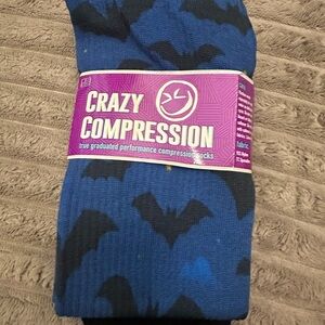 Crazy compression Blue Bat Pattern Socks
